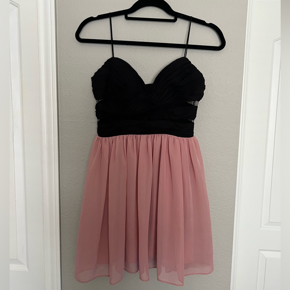 Hailey Logan Black/Blush Mini Dress